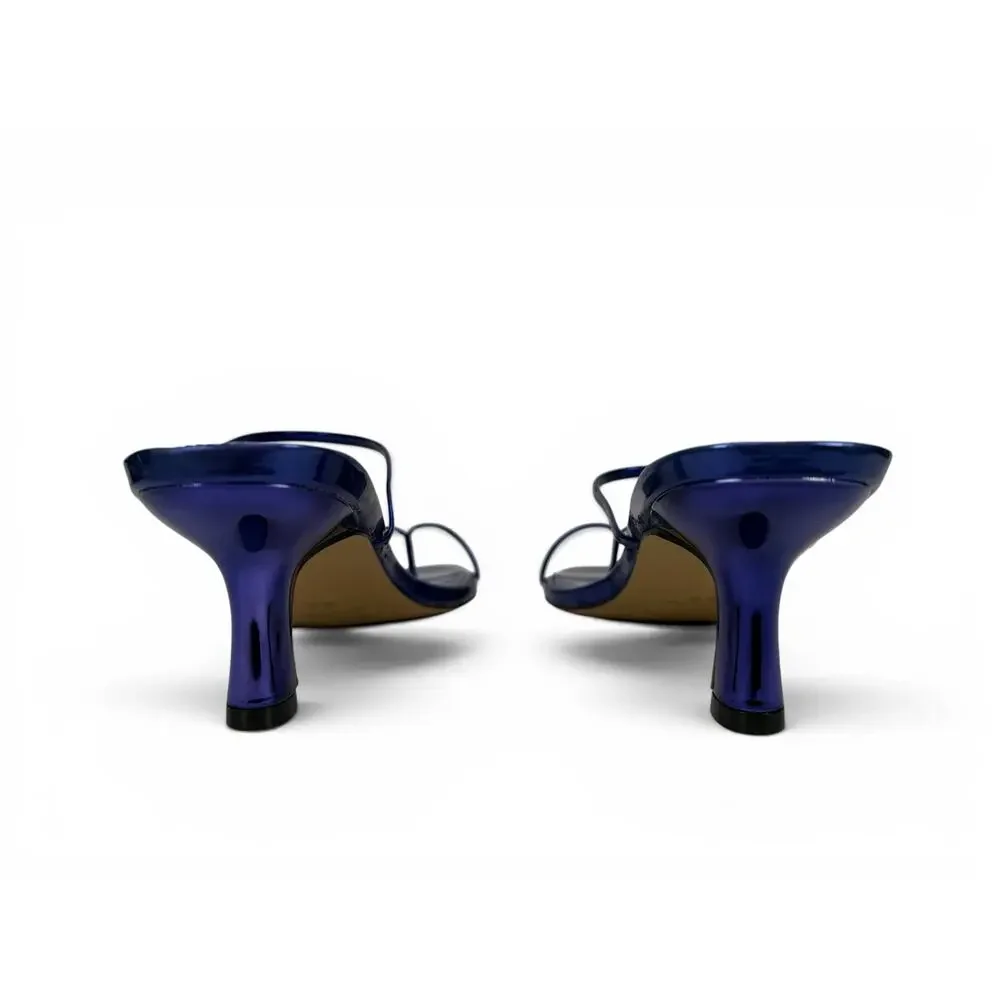Faryl Farylrobin Aria Sandal Womens‎ 8.5 Metallic Purple Blue Square Toe Strappy